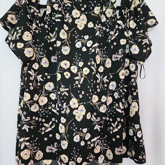 LC Lauren Conrad Women’s Ruffle Cold-Shoulder Top  XL - Picture 4 of 8